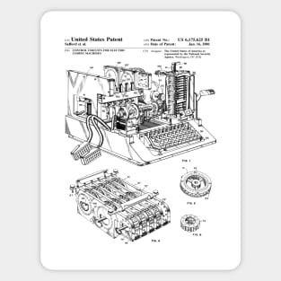 Enigma Machine Patent Black Sticker